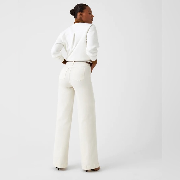 💘 SPANX 20465 Seamed Front, Wide Leg Jeans - Ecru Wash - - Picture 2 of 5